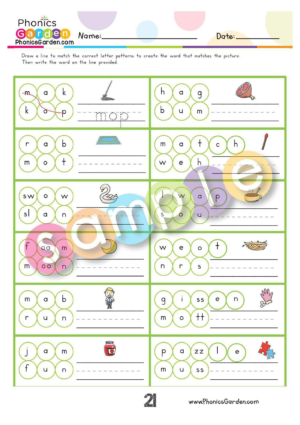 Thumbnail: Mm | Phonics | Spelling | Vocabulary | GREEN | 37 Pages