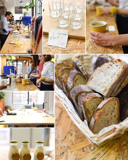 Breakfast, granola, bread, catering, office, buffet