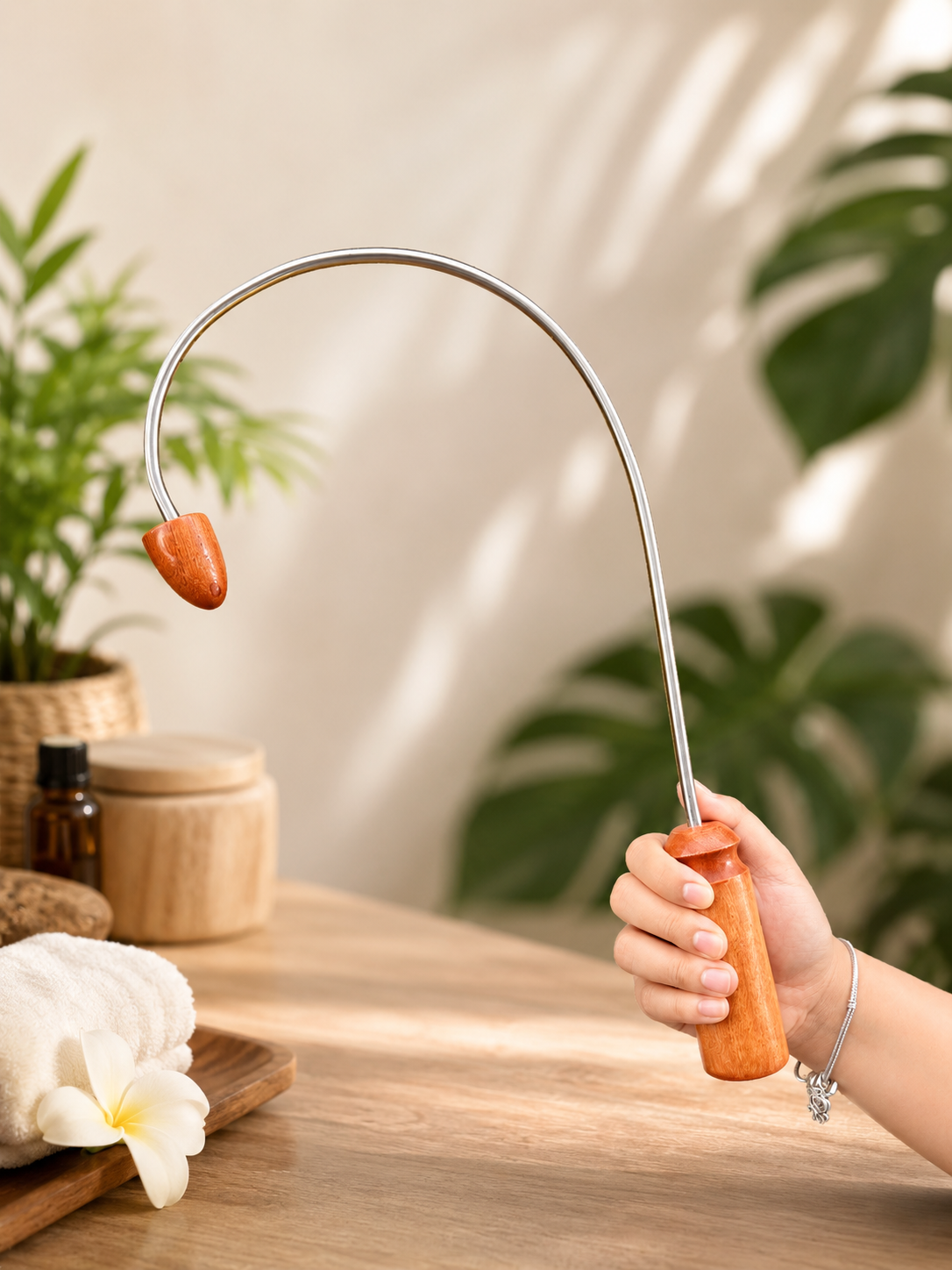 Thai Wooden Massage Hook for Back, Neck & Shoulder Pain Relief