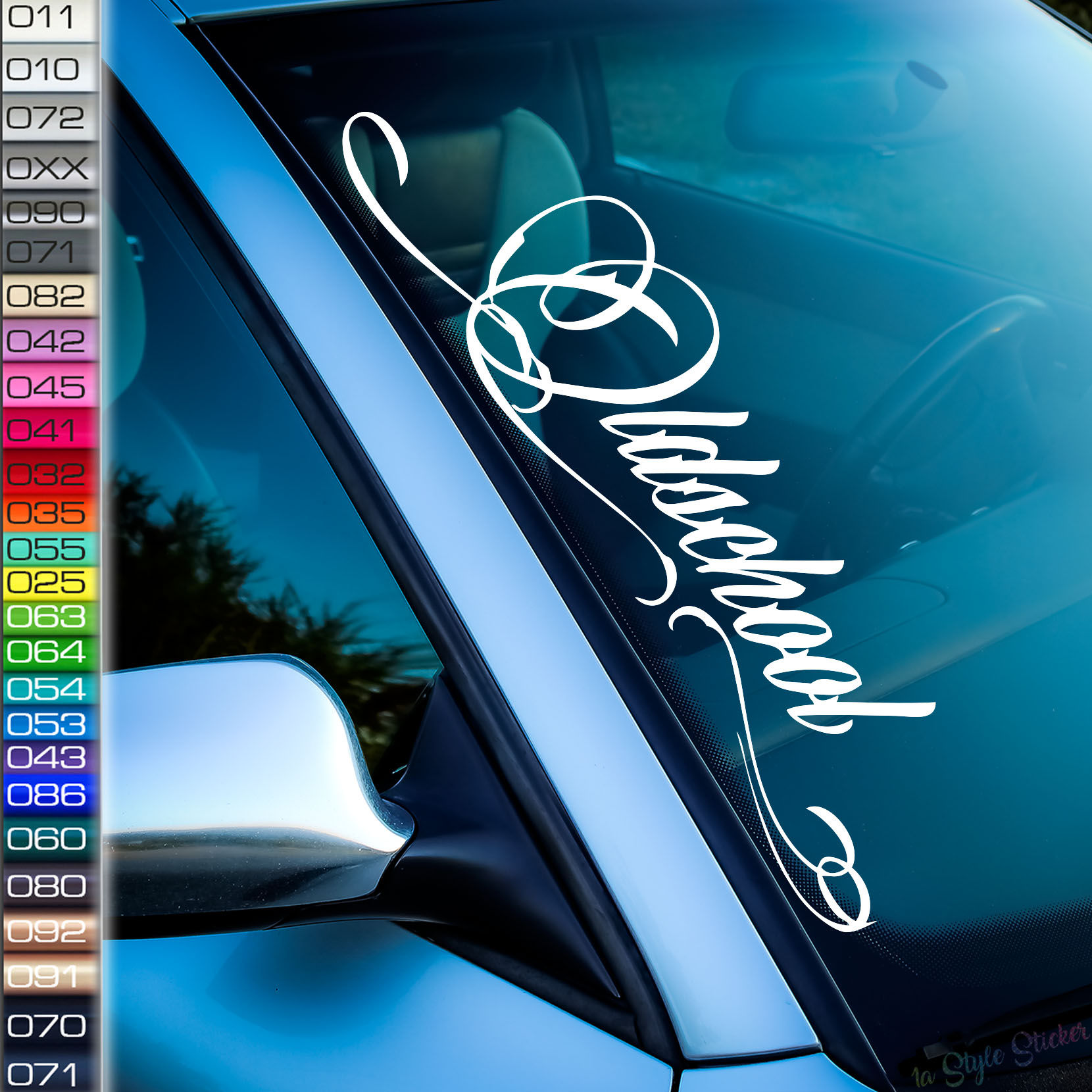 Oldschool Old English Frontscheibenaufkleber Tuningsticker Autoaufkleber Uni Farben Sticker Tuningaufkleber Tuningszene