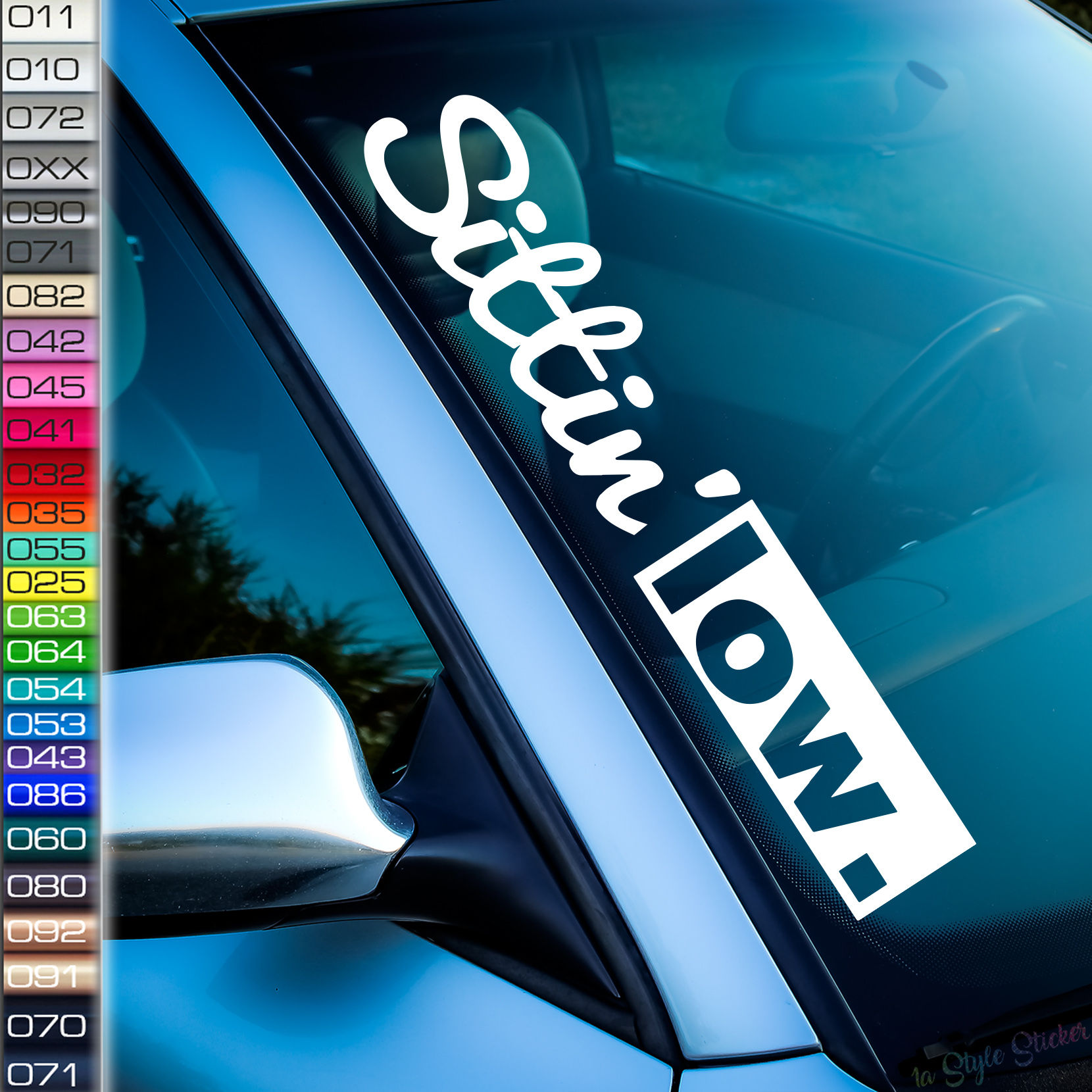 Sittin' Low Frontscheibenaufkleber Tuningsticker Autoaufkleber Uni Farben Sticker Tuningaufkleber Tuningszene