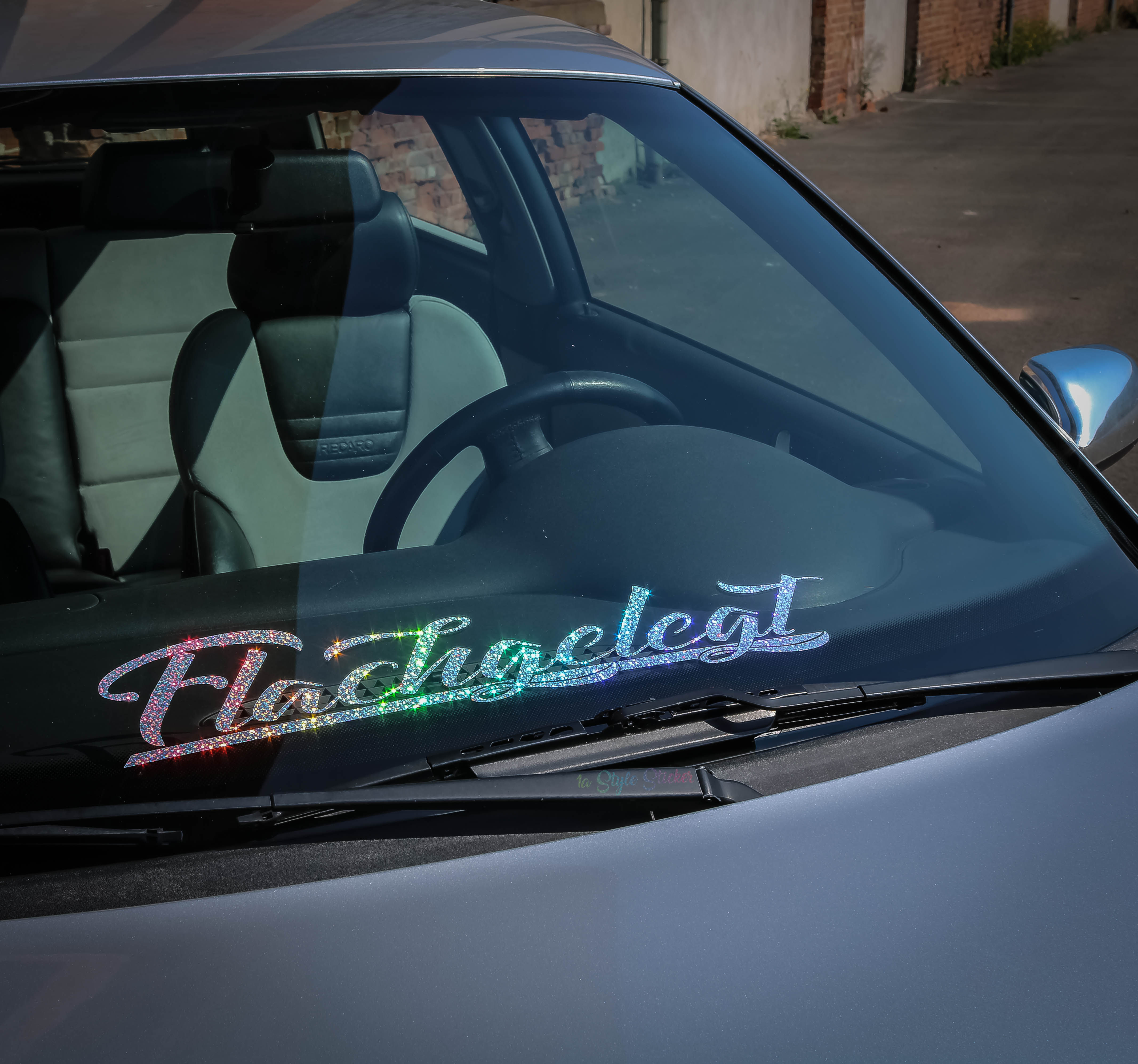 Flachgelegt Glitzerflakes Tuningsticker Frontscheibenaufkleber Autoaufkleber Effektfolie Custom Sticker Glitter Hologramm