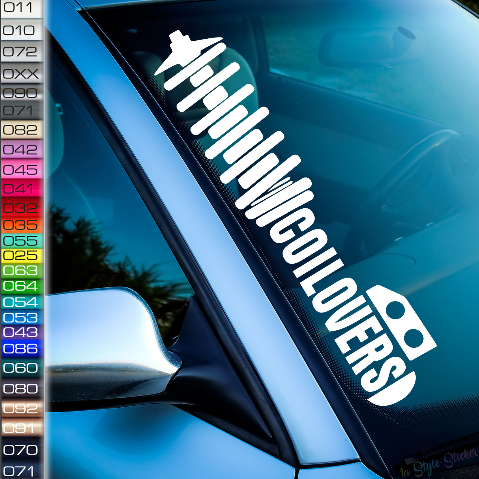 Coilovers Frontscheibenaufkleber Tuningsticker Autoaufkleber Uni Farben Sticker Tuningaufkleber Tuningszene