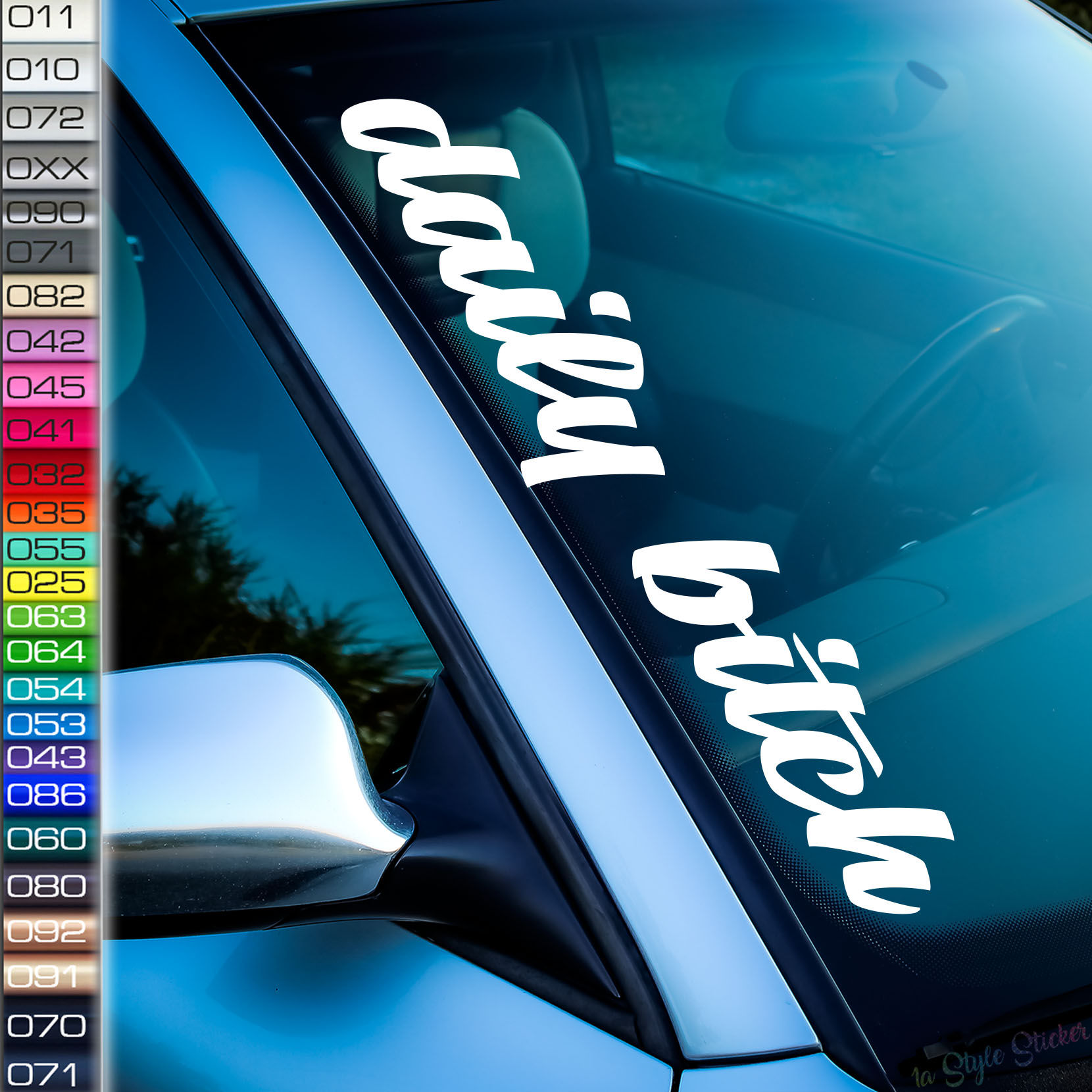 Daily Bitch Frontscheibenaufkleber Tuningsticker Autoaufkleber Uni Farben Sticker Tuningaufkleber Tuningszene