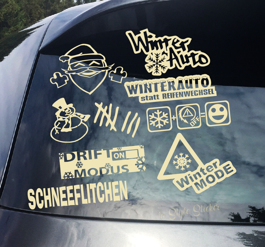 7 Autoaufkleber Winterauto Schnee DSC / ESP off = FUN Wintermodus