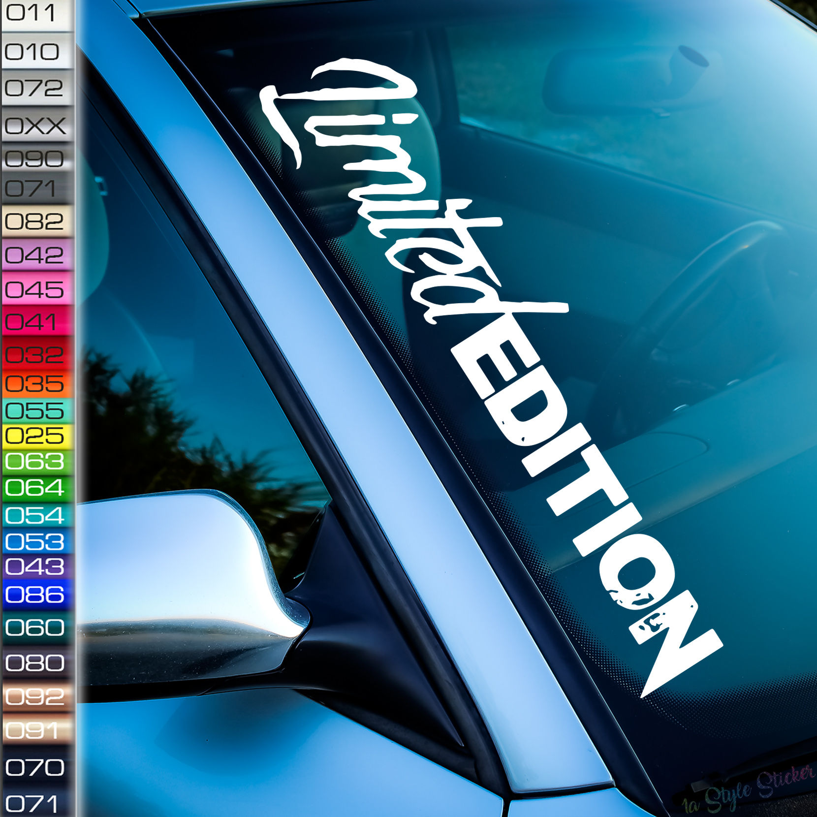 Limited Edition Frontscheibenaufkleber Tuningsticker Autoaufkleber Uni Farben Sticker Tuningaufkleber Tuningszene