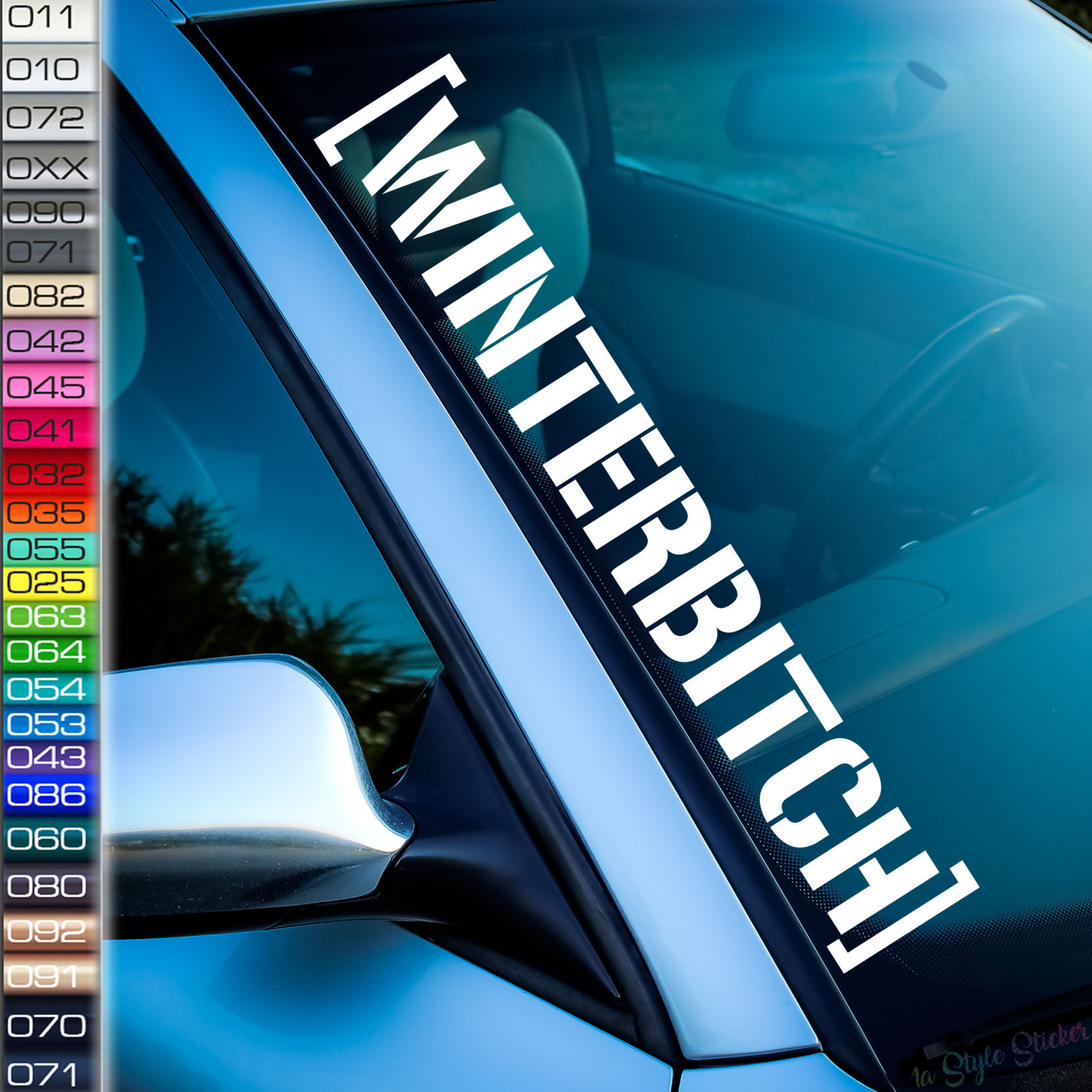 Winterbitch Winterauto Frontscheibenaufkleber Tuningsticker Autoaufkleber Uni Farben Sticker Tuningaufkleber Tuningszene