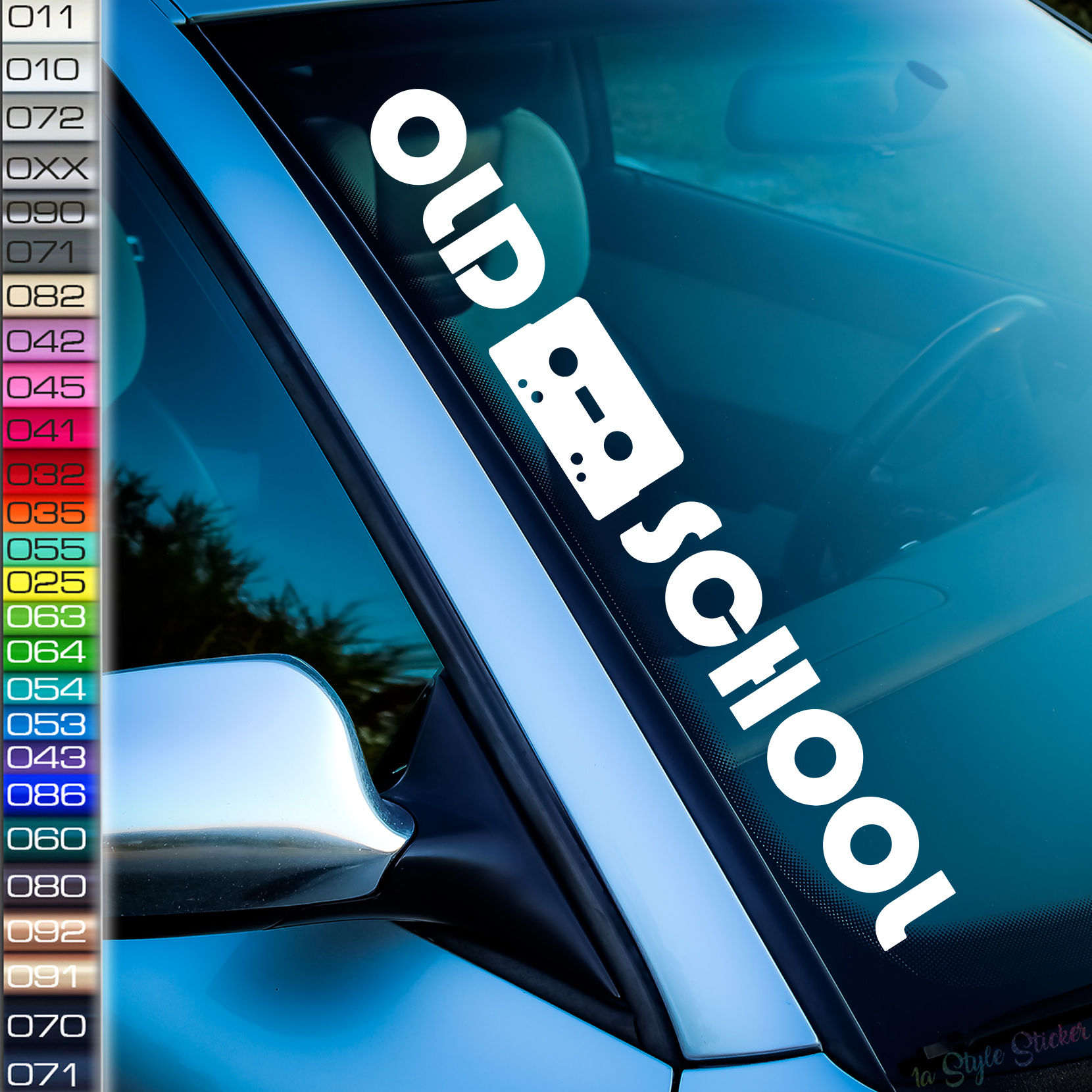 Old School Kassete Frontscheibenaufkleber Tuningsticker Autoaufkleber Uni Farben Sticker Tuningaufkleber Tuningszene