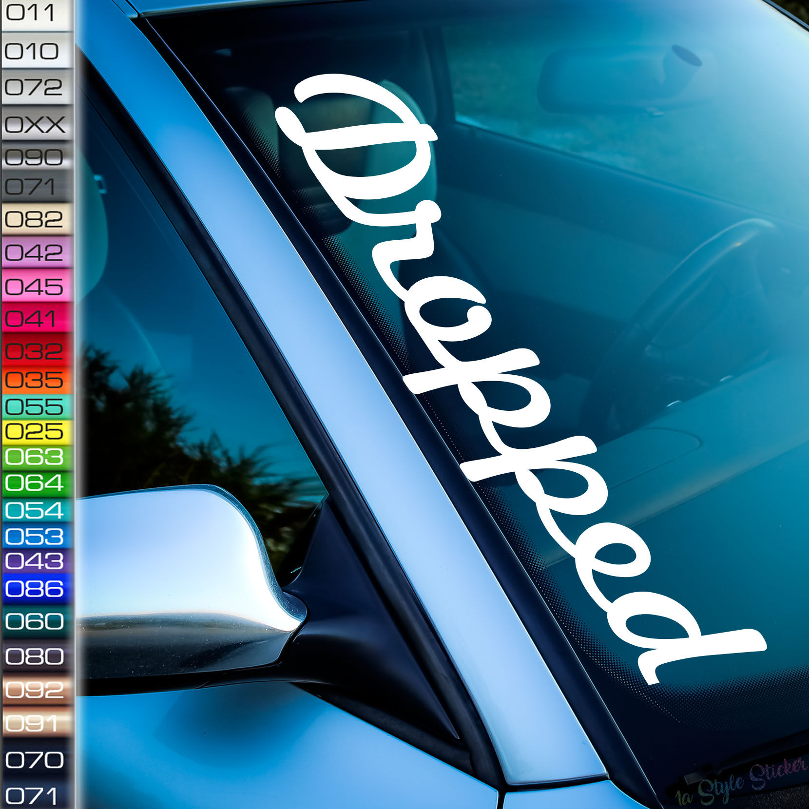 Dropped Groß Frontscheibenaufkleber Tuningsticker Autoaufkleber Uni Farben Sticker Tuningaufkleber Tuningszene