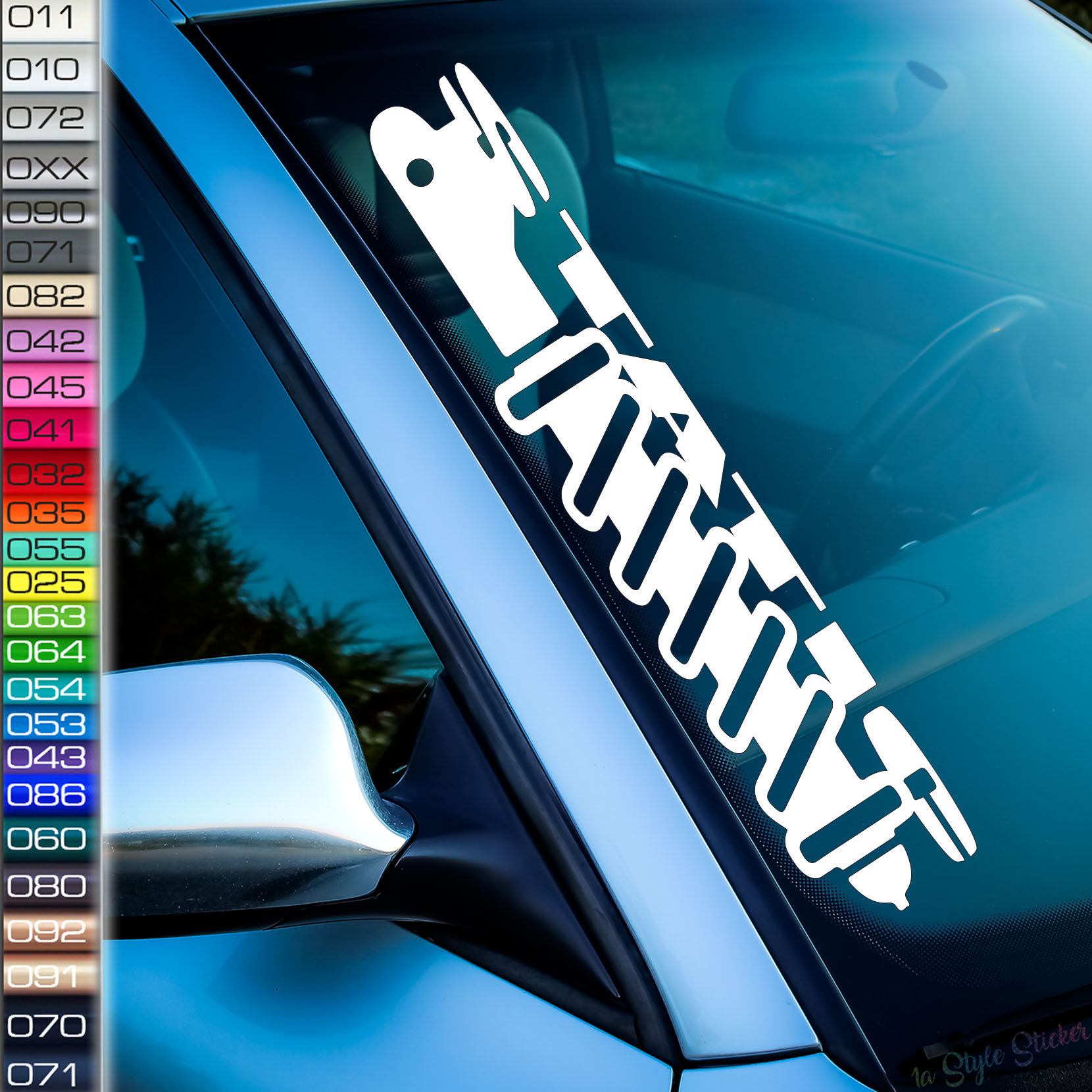 Static Stoßdämpfer Frontscheibenaufkleber Tuningsticker Autoaufkleber Uni Farben Sticker Tuningaufkleber Tuningszene