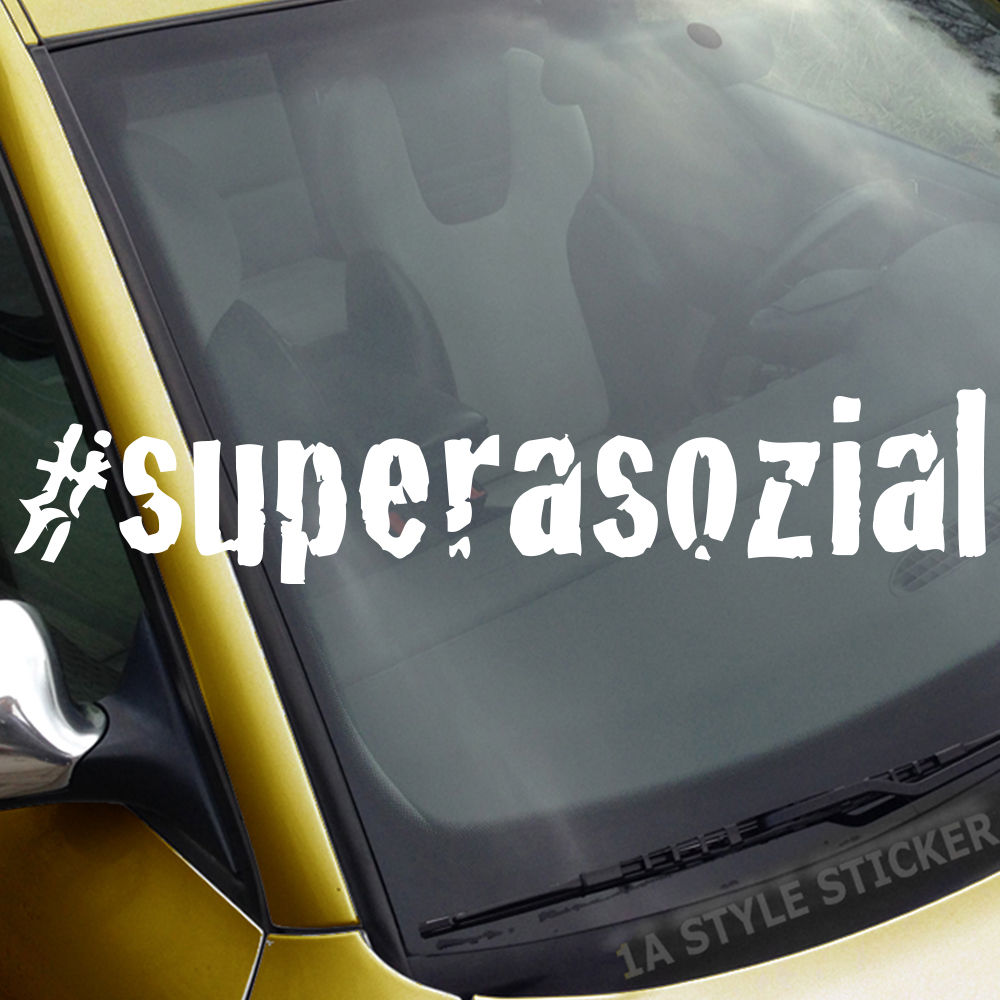 #supersozial Frontscheibenaufkleber Tuningsticker Autoaufkleber Uni Farben Sticker Tuningaufkleber Tuningszene