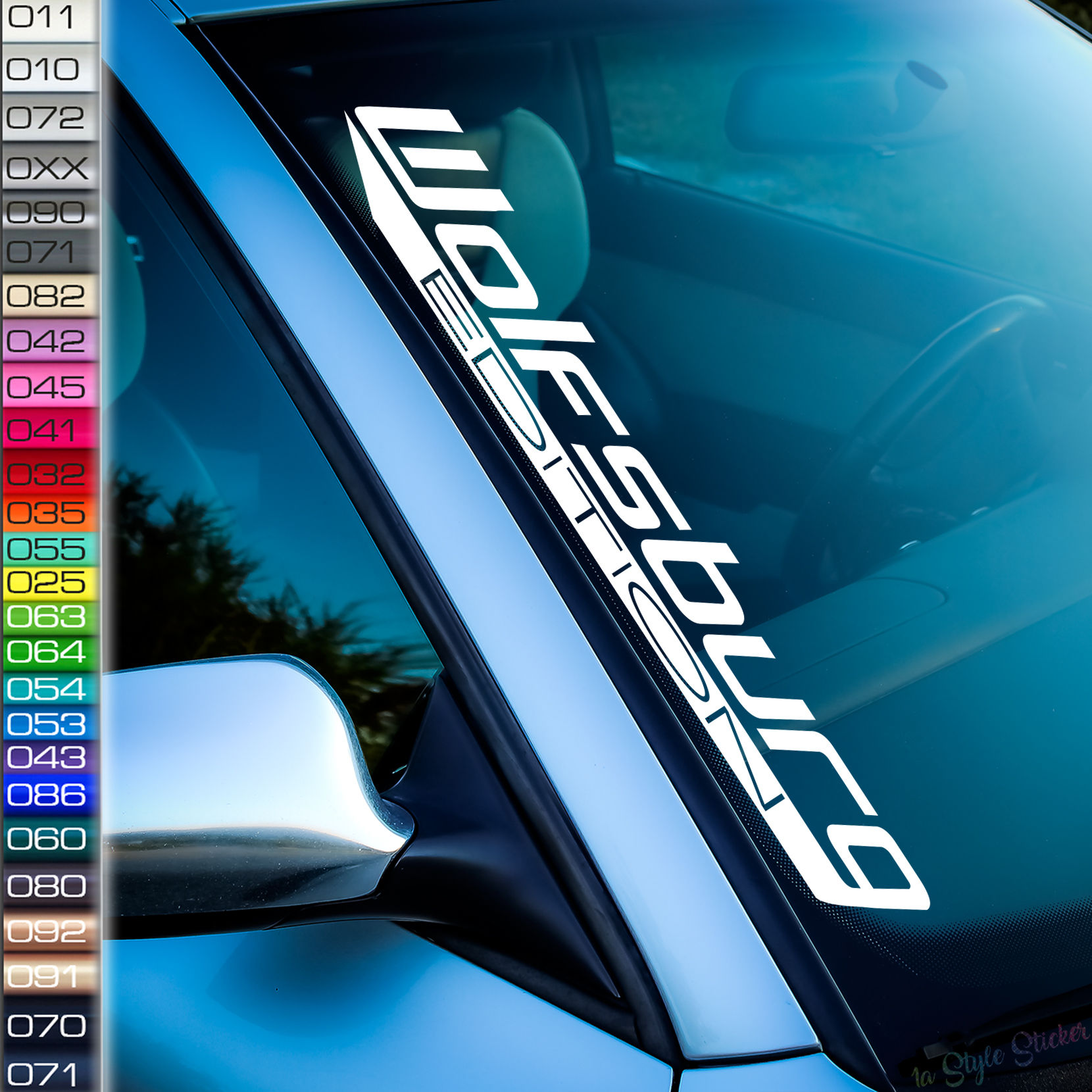 Wolfsburg Edition 2 Frontscheibenaufkleber Tuningsticker Autoaufkleber Uni Farben Sticker Tuningaufkleber Tuningszene