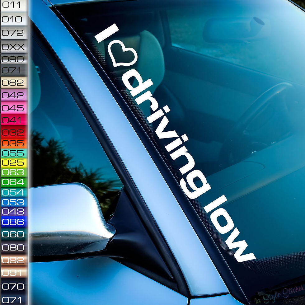 I herz driving low Frontscheibenaufkleber Tuningsticker Autoaufkleber Uni Farben Sticker Tuningaufkleber Tuningszene