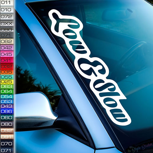 Low&Slow Kontur Frontscheibenaufkleber Tuningsticker Autoaufkleber Uni Farben Sticker Tuningaufkleber Tuningszene