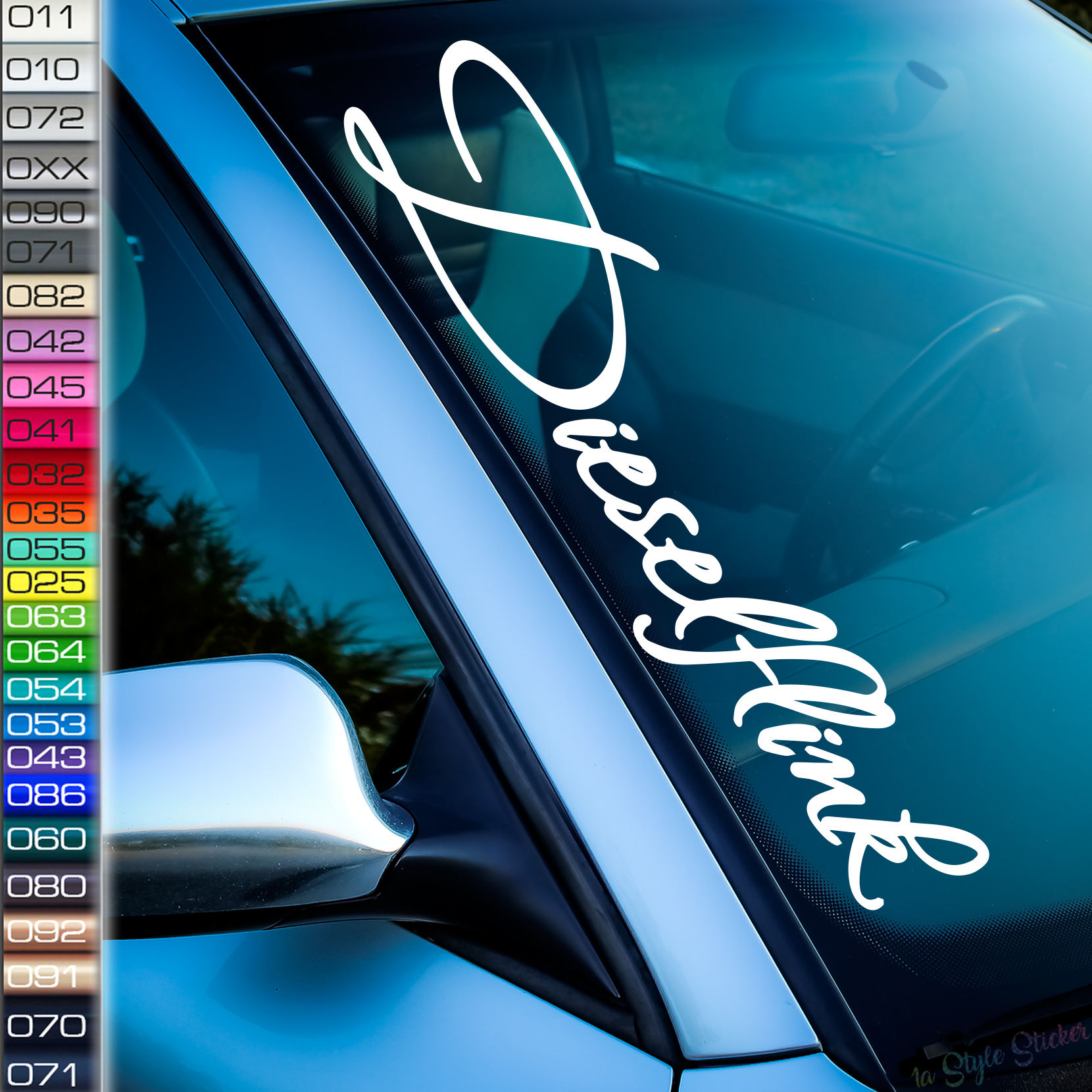 Dieselflink Frontscheibenaufkleber Tuningsticker Autoaufkleber Uni Farben Sticker Tuningaufkleber Tuningszene