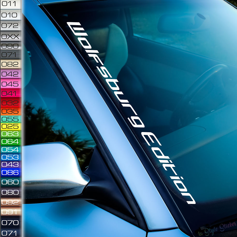 Wolfsburg Edition 3 Frontscheibenaufkleber Tuningsticker Autoaufkleber Uni Farben Sticker Tuningaufkleber Tuningszene