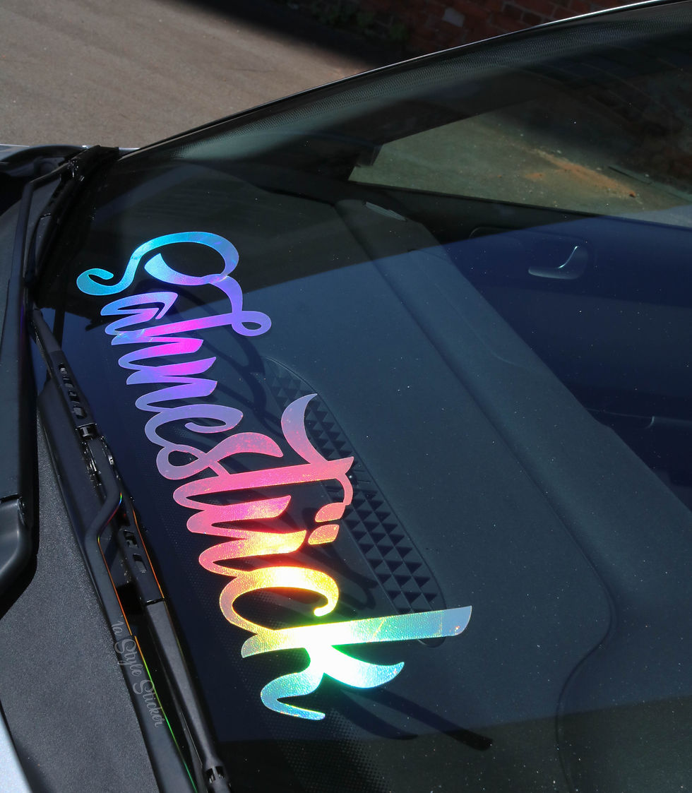 Miniaturbild: Sahnestück Oilslick Tuningsticker Öl Farben Hologramm Frontscheibenaufkleber Farbwechsel Effekt