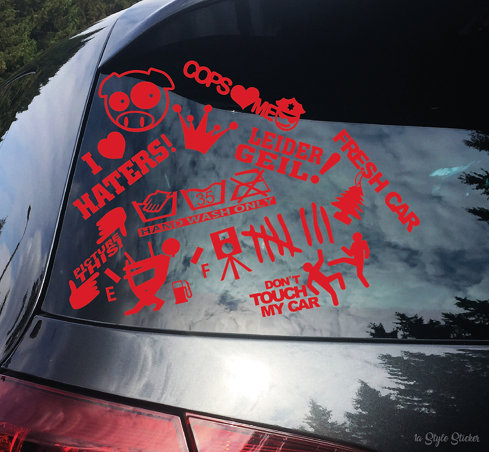 Miniaturbild: Autoaufkleber Set 11 Sticker Haters, Picture This, Fresh Car, Hand Wash Only usw