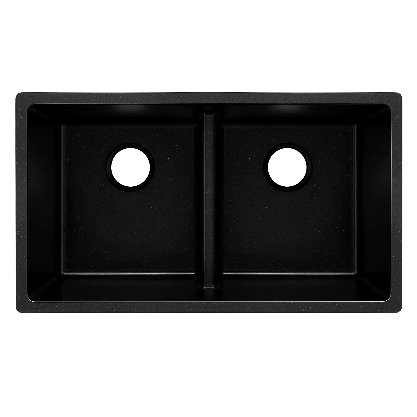 Black Granite Quartz Double Bowl Sink
