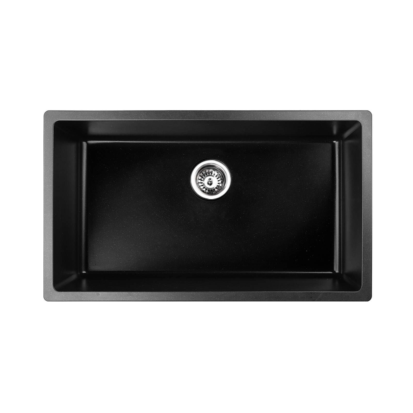 Black Granite Quartz Large Square Bowl Sink