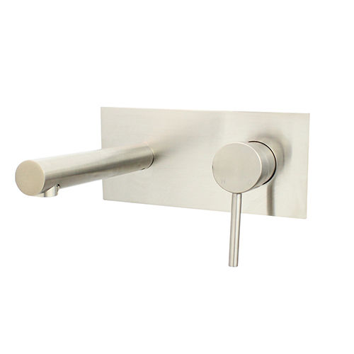 Rondo Brushed Nickel Wall Basin/Bath Mixer