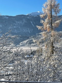 Blick vom Balkon auf den Poludnig
