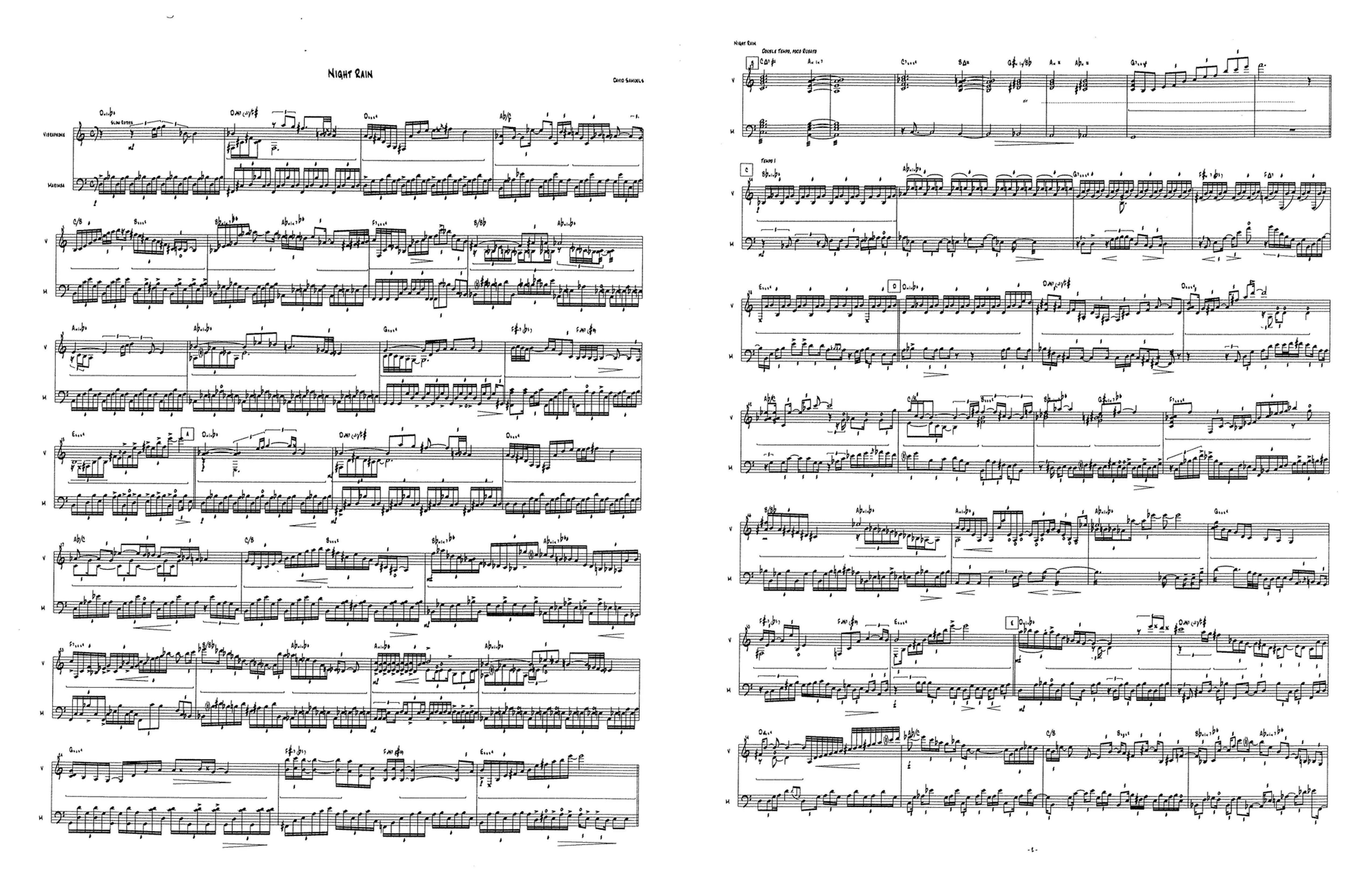 Night Rain Music Double Image transcription