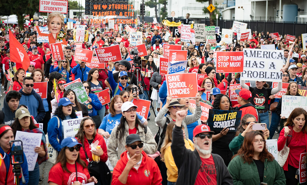 California Teachers demonstrating