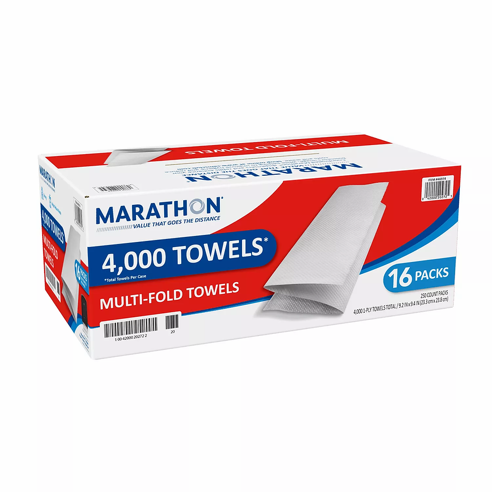 Marathon Multifold Paper Towels, White, 4000 Towels Per Case