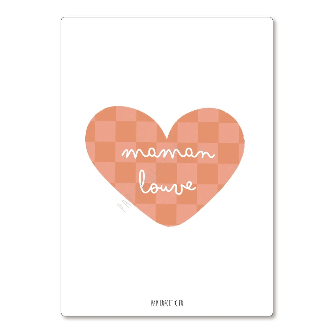 Carte " coeur maman louve" 