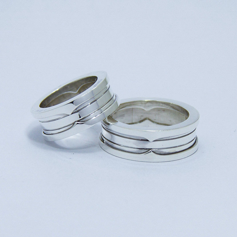 Miniatura: Par De Alianças Em Prata 950 9 Mm