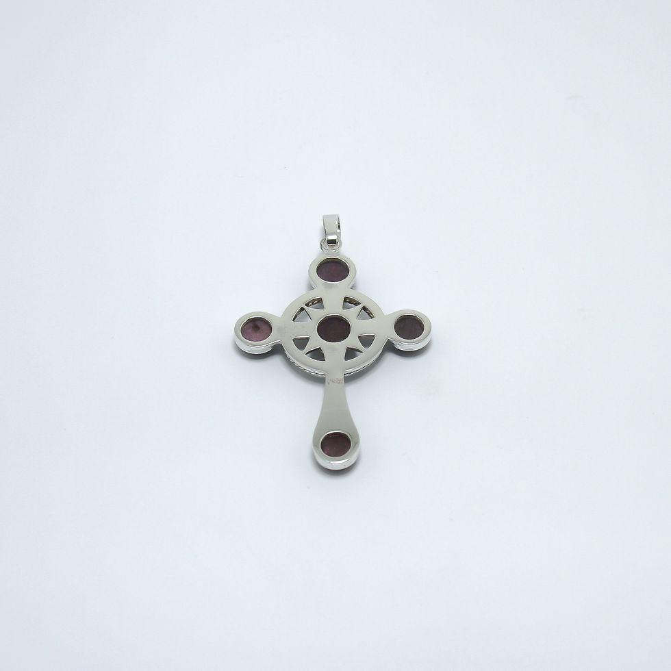 Miniatura: Pingente Crucifixo Com Rubis Naturais