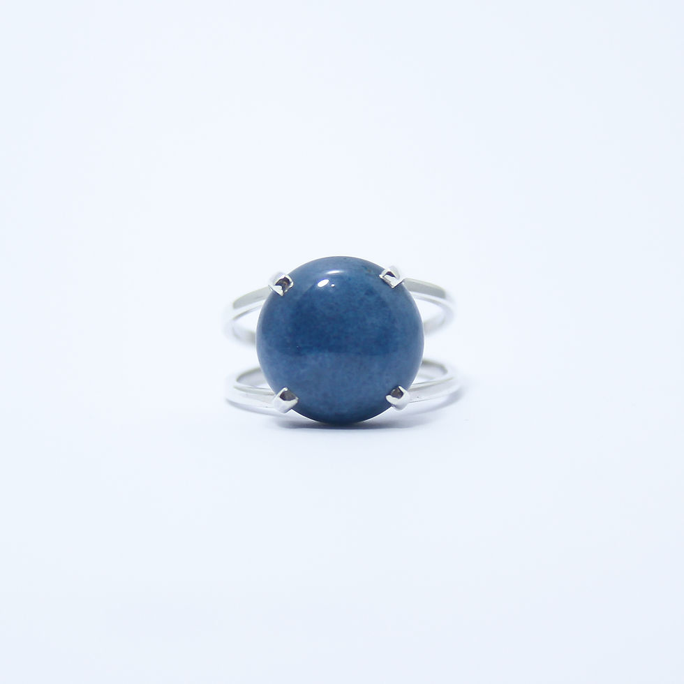 Miniatura: Anel em Prata 950 com Quartzo Azul Natural