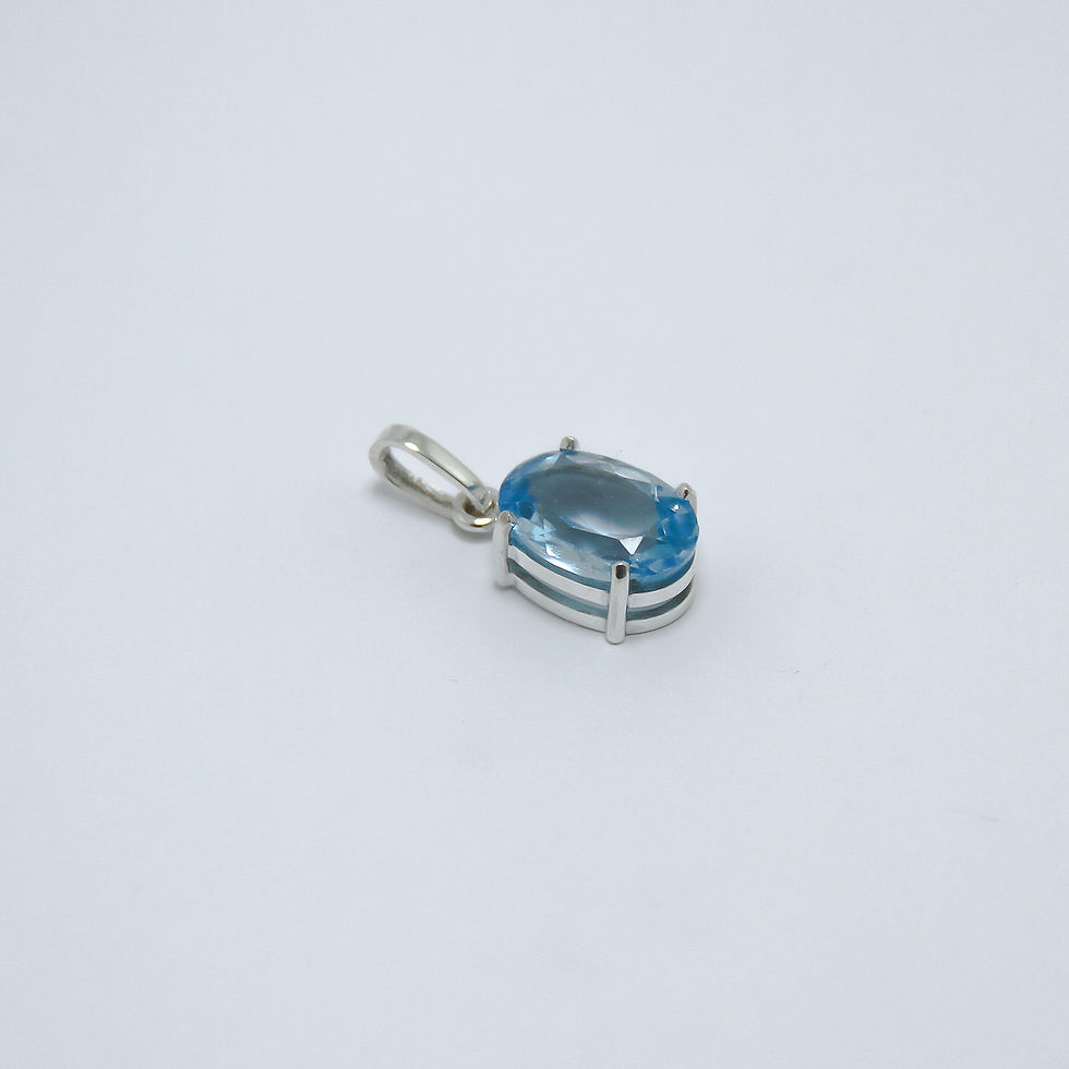 Miniatura: Pingente Topázio Azul Em Prata 950
