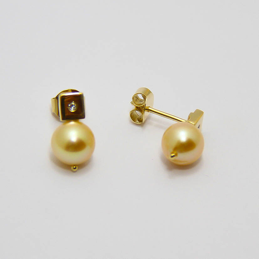 Miniatura: Brincos Ouro com Pérolas e Diamantes