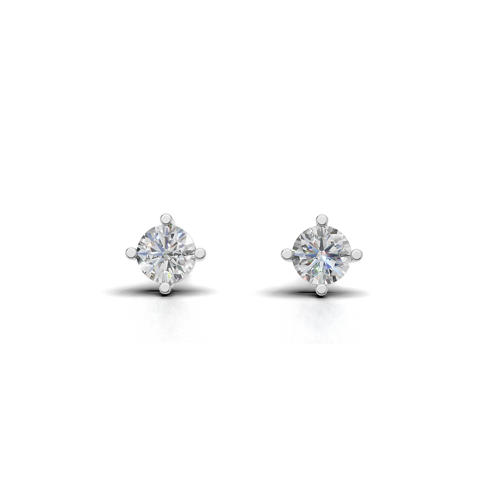 Brinco Ponto de Luz com Diamantes em Ouro Branco 18K