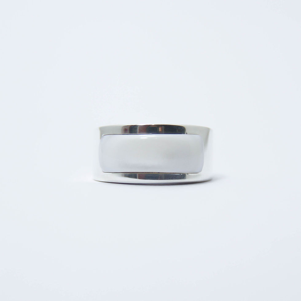 Miniatura: Anel Em Prata 950 Com Madrepérola Natural