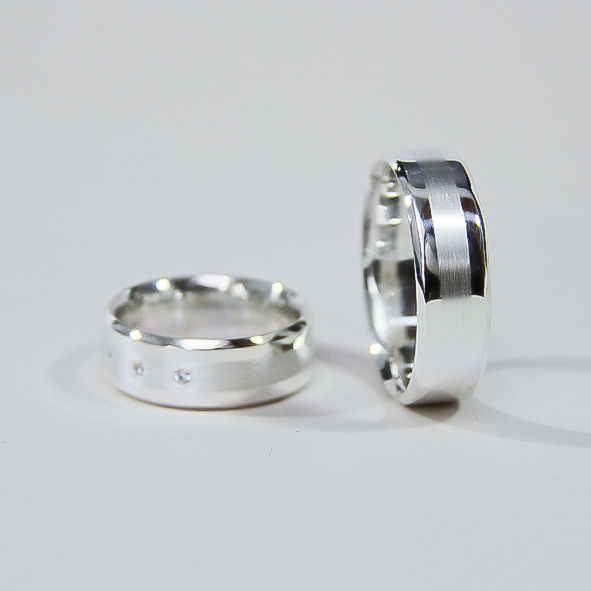 Miniatura: Par de Alianças de Prata 950