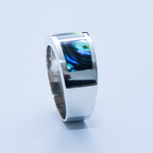 Miniatura: Anel com Abalone (em Prata 950)