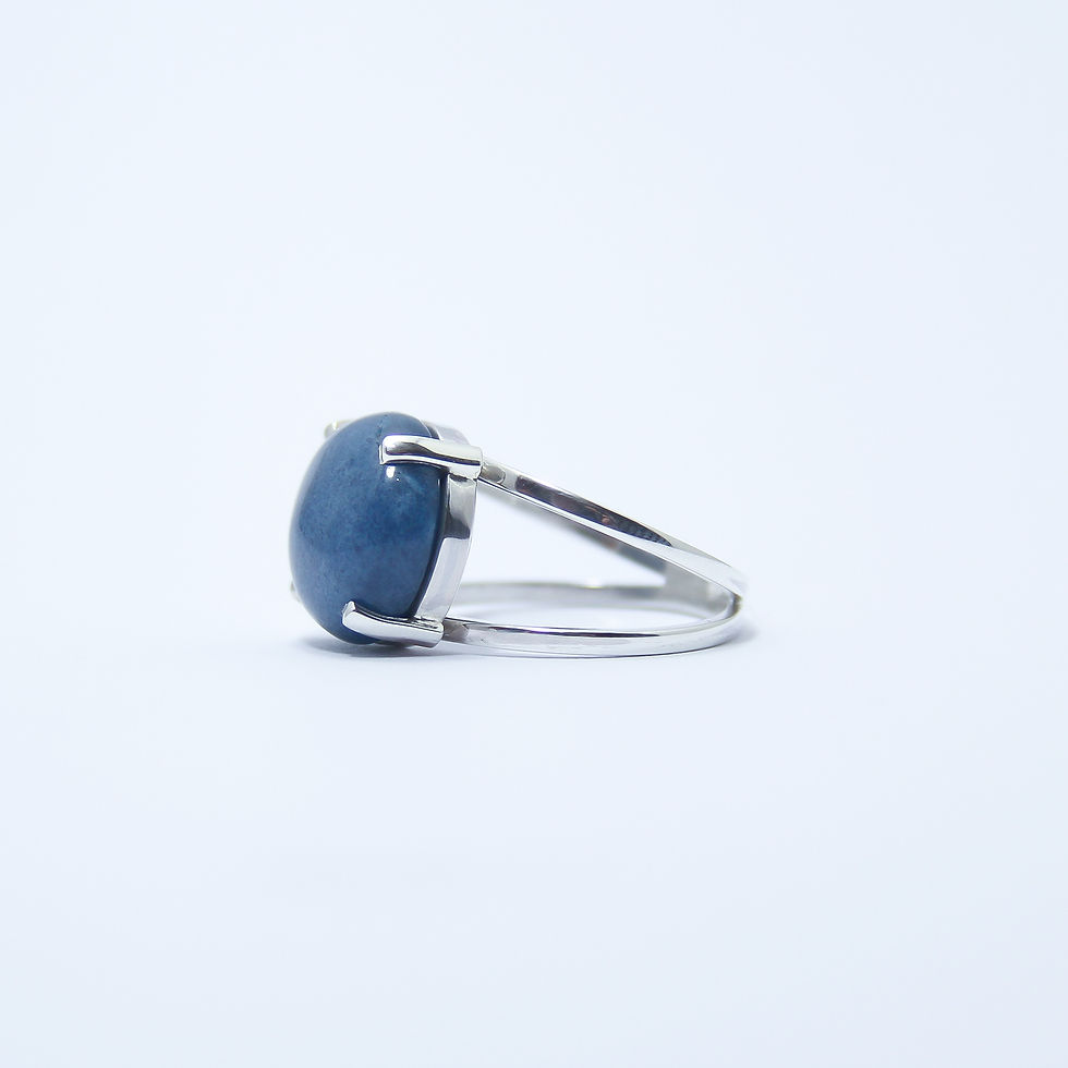 Miniatura: Anel em Prata 950 com Quartzo Azul Natural