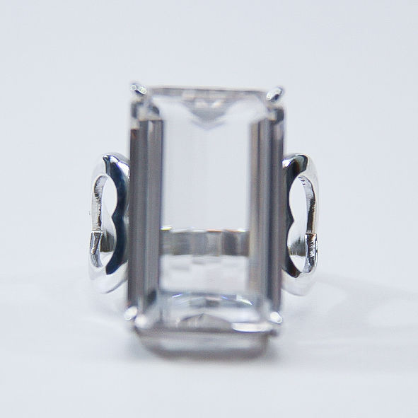 Miniatura: Anel de Prata Com Cristal