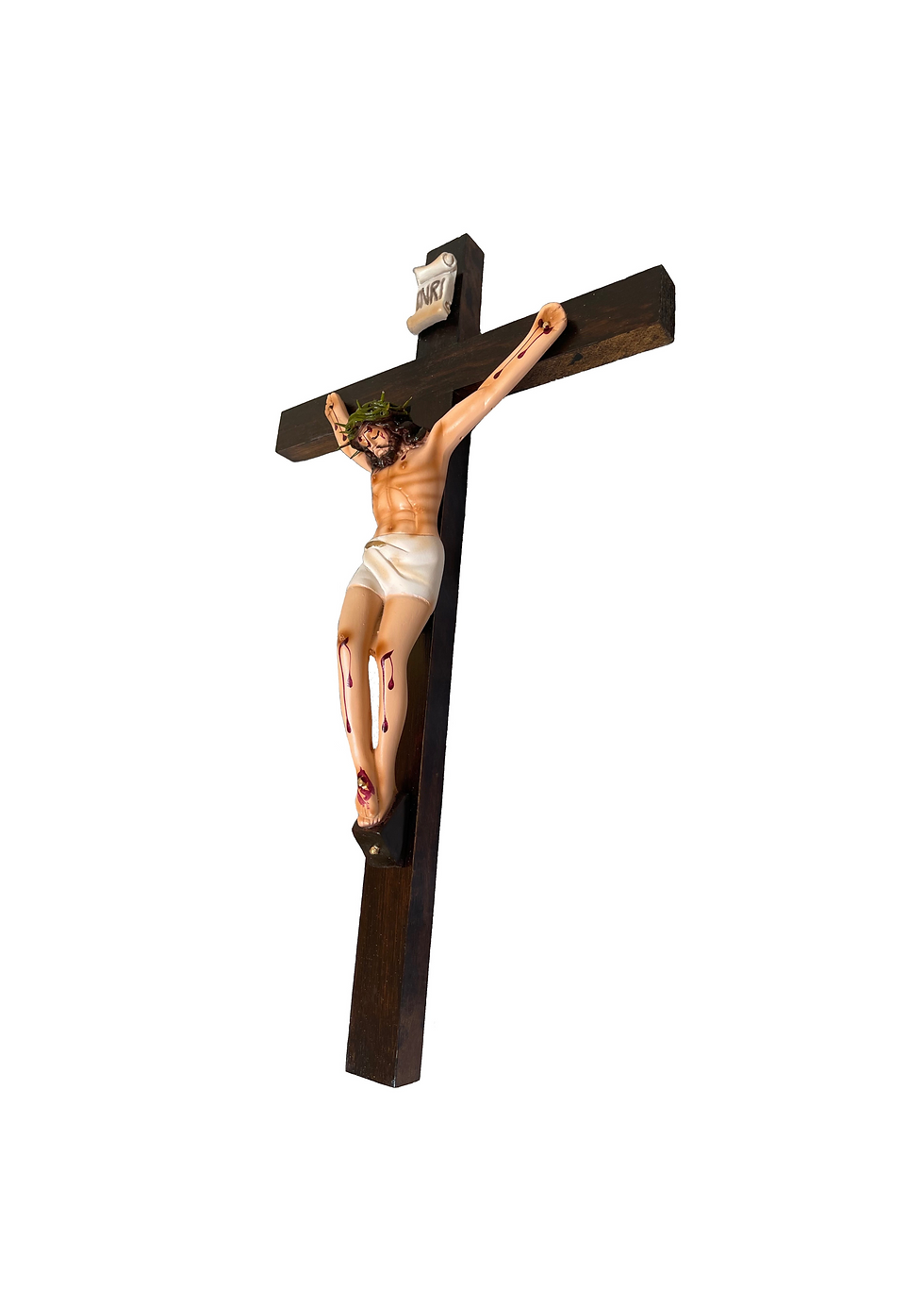 Miniatura: Cristo De Resina Con Madera, Crucifijo De Pared, 50 cm.