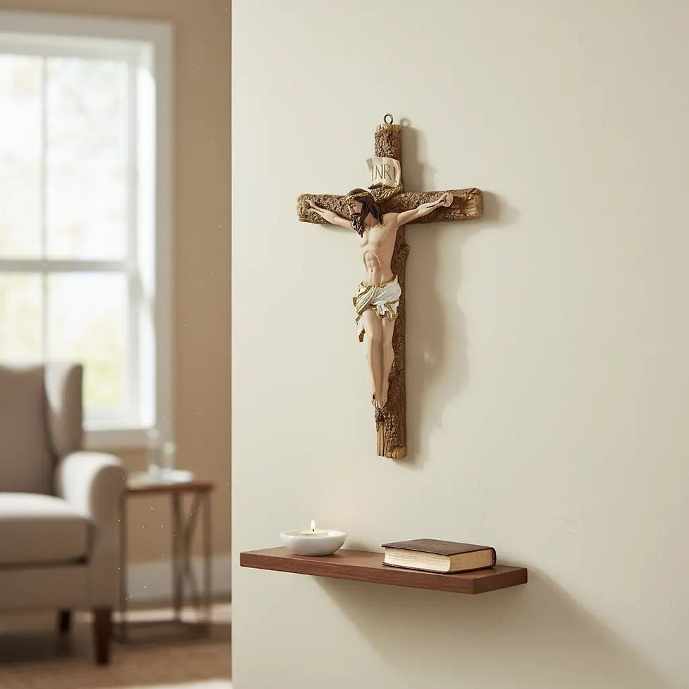 Miniatura: Crucifijo De Pared De 38 Cm, Cruz De Resina, Jesucristo