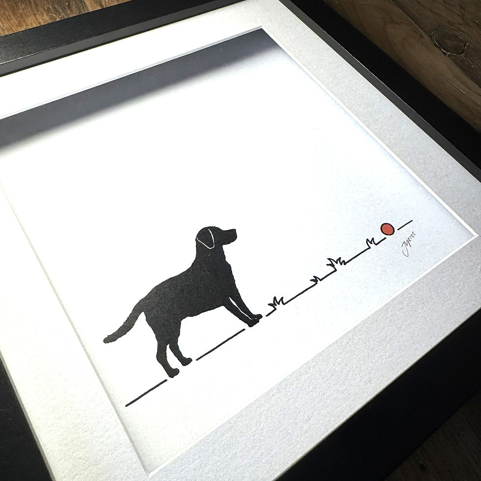 Thumbnail: Labrador 'Go fetch...' 9x9 inch mounted print