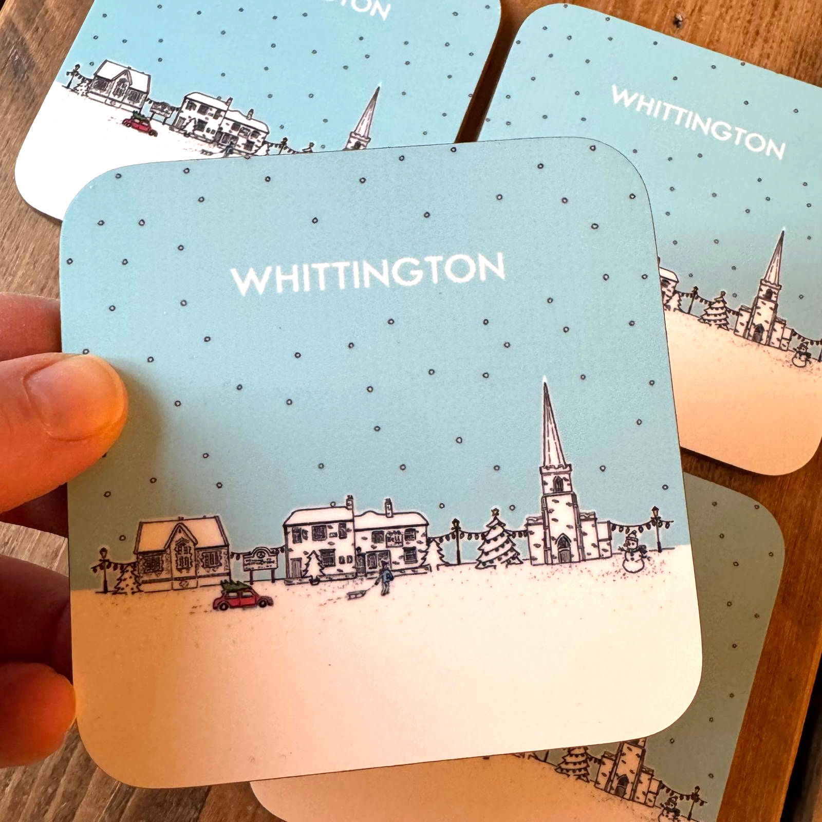 Set of 4 Whittington Christmas coasters