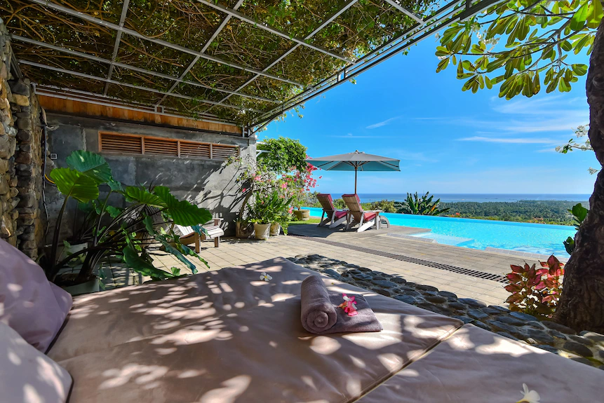 Exclusive executive retreat in a private luxury villa with a scenic infinity pool