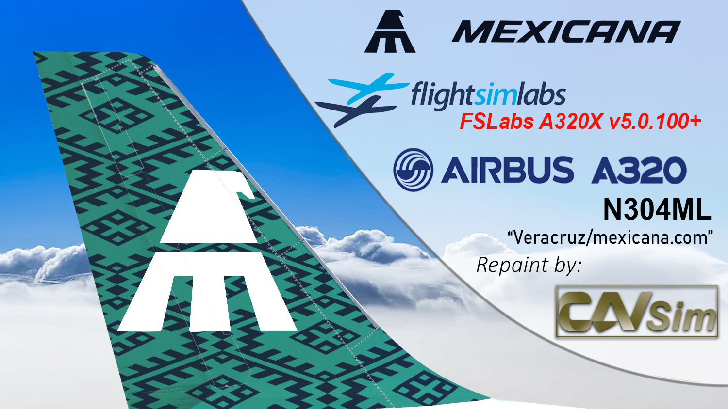 A320-231 (WT) Mexicana 'mexicana.com' 'N304ML' CN: 373