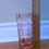 Thumbnail: Vtg Arcoroc France Pink Swirl Cubist Depression Glass Art Deco Vase 7”