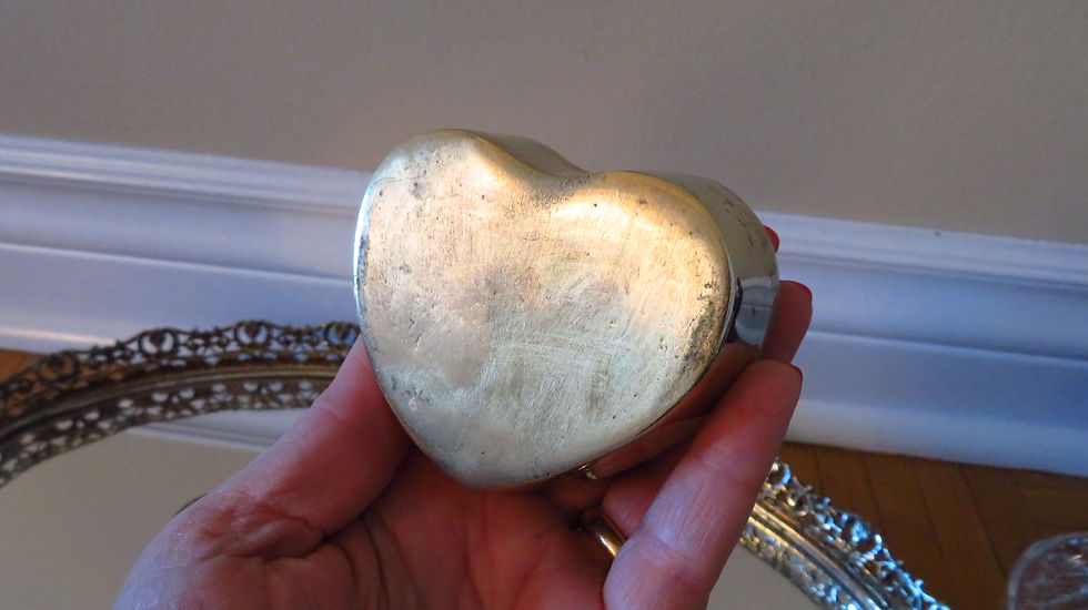 Thumbnail: Vintage 2 Solid Brass Heart Boxes Valentine's Love Anniversary Gift