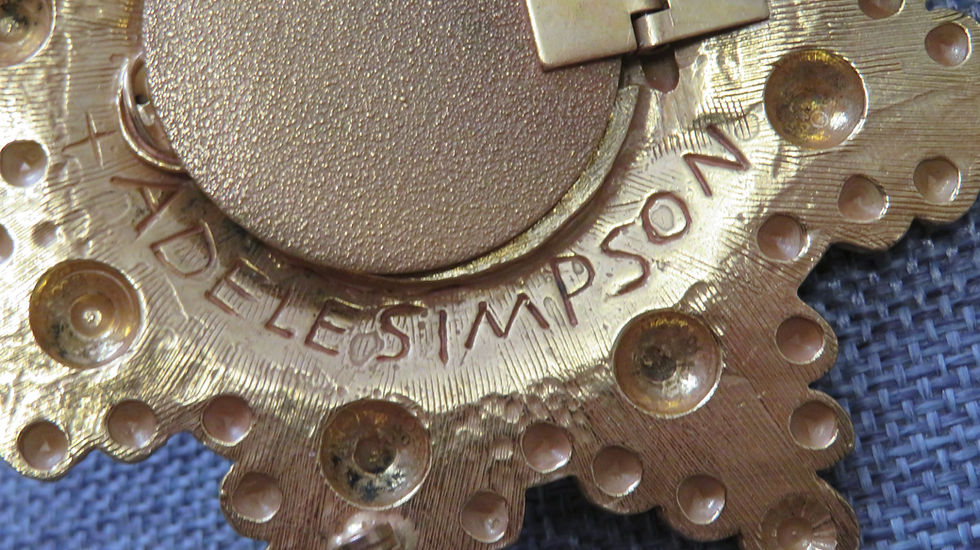 Thumbnail: Vtg Adele Simpson book rare gold necklace ,statement, fragrance scent dispense